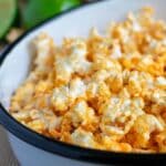 Chili Lime Popcorn in a big white bowl